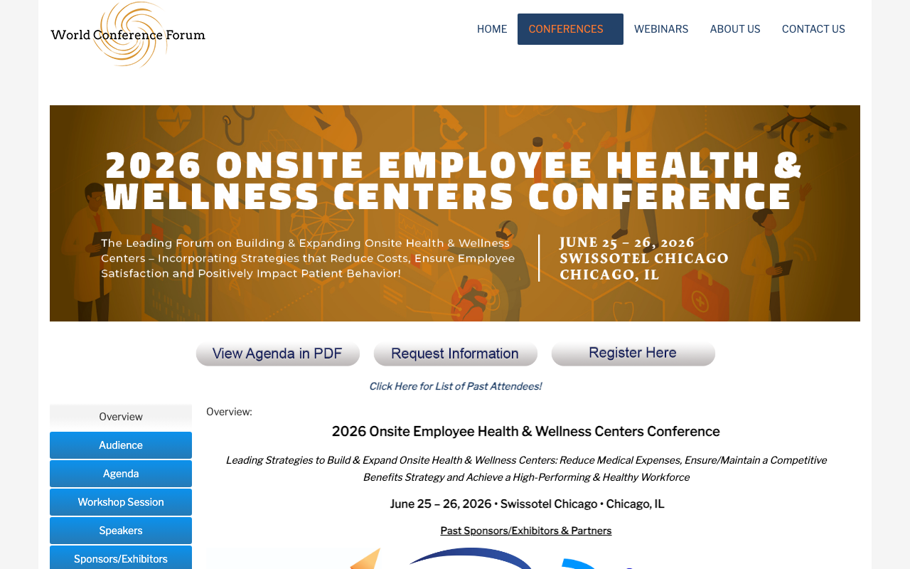 Onsite Employee Health and Wellness Centers Conference 2026 homepage by World Congress Forum — June 25-26 at Swissotel Chicago